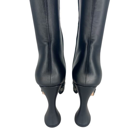 Gucci Black Janaya Platform GG Studded Tall Knee High Boot - Picture 13 of 16
